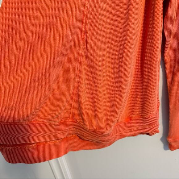 Soft Surroundings Pink Coral Textured Space Dye Cotton Waffle Long Sleeve Medium - Picture 8 of 14